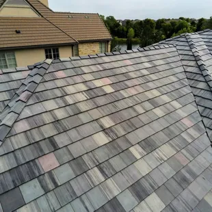 New tile roof installation