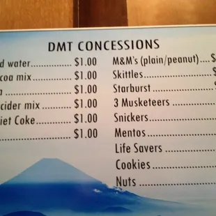 Price list.