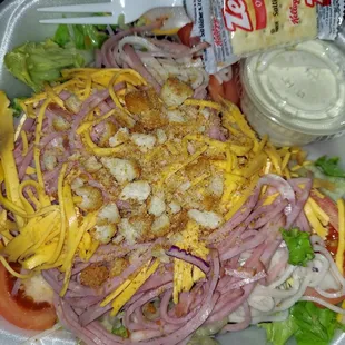 I haven't had a chefs salad in a long time. I added Kruton's.