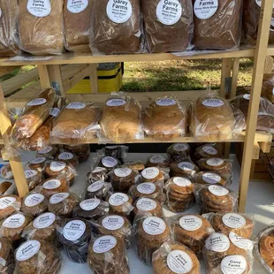 Homemade break, pastries and cookies.