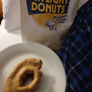 Maple glazed old fashioned donut! Legit!!