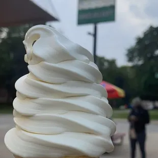 a cone of ice cream