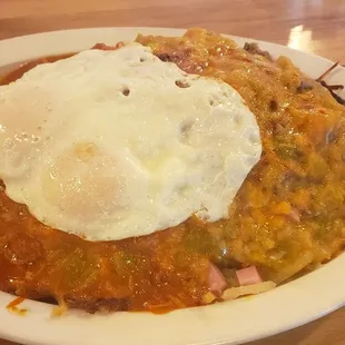Papas Cowboy skillet with Christmas sauce! Very delicious!