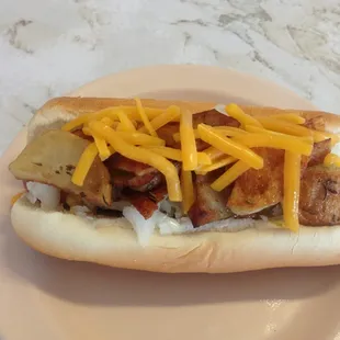 Load baked potato dog.