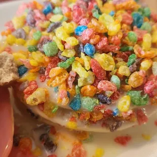 Fruity pebbles pancake