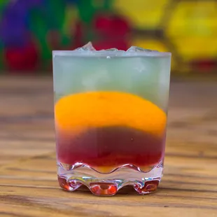 a colorful drink
