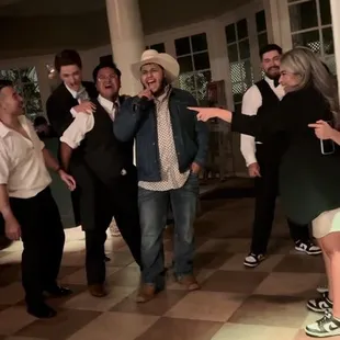 Our guests (best men, bridal party, and groom) before the mic was taken