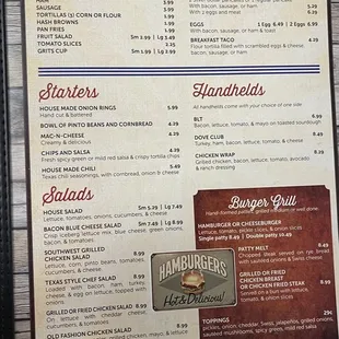 menu and prices