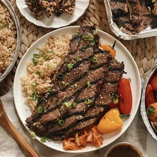 a variety of food on a table