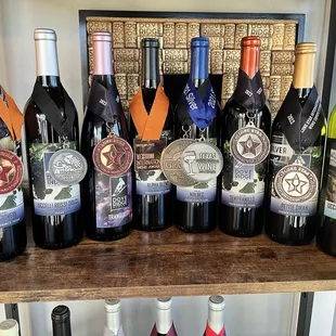 a selection of wine bottles