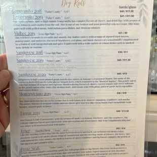 October 2022 - Wine List