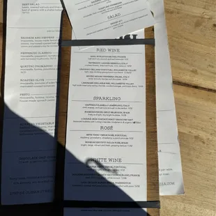 Daily Special Menu and Drink Menu