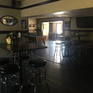 Back room with pool table