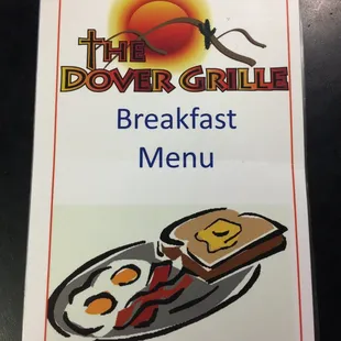 breakfast menu on a table