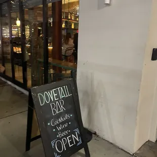 Front of bar