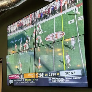 TV's everywhere so you can watch your favorite sporty ball game.