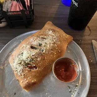Pepperoni Stromboli with mushroom and sausage