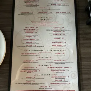 New menu as of 4-12-24