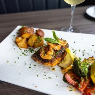 Blackened salmon &amp; shrimp