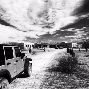 Down a dirt road to your retreat in the desert....