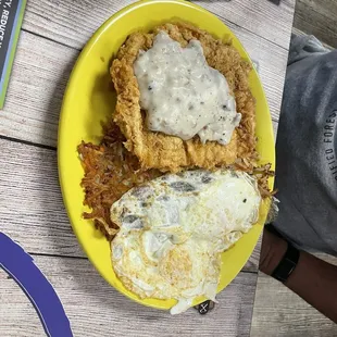 Chicken fried chicken breakfast