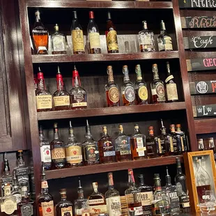 a variety of liquors