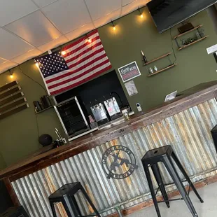 bar with american flag