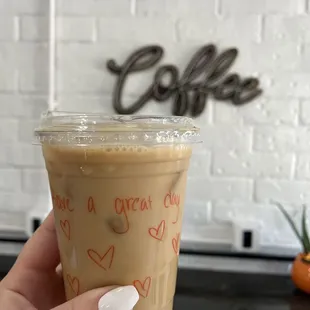 Iced caramel latte
