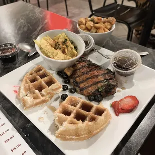 Pork Chop and waffle