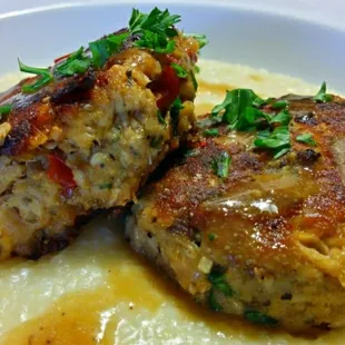 Salmon Corqutts &amp; grits