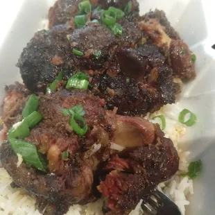 Smoked oxtails over rice. They have this on the third Saturday of the month.
