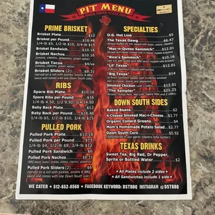 menu