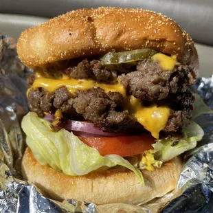 Double Burger!  Good &amp; Messy!