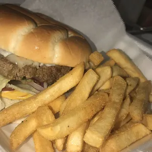 Turkey Burger &amp; fries