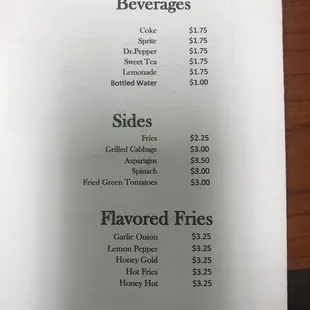menu