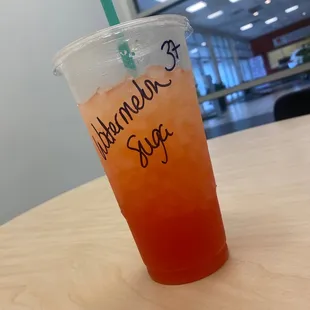 a drink in a plastic cup