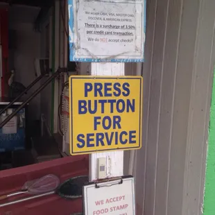 a press button for service
