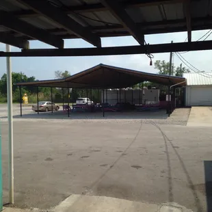 an empty parking lot