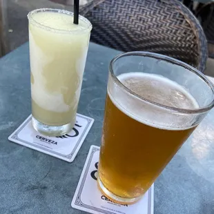 Beer and frozen margaritas