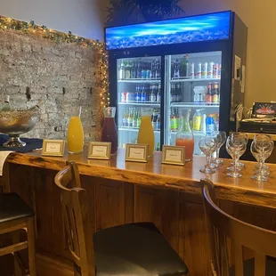 Mimosa bar with four juice options