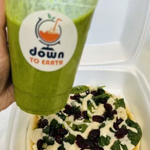 Forrest green smoothie and veggie street pita