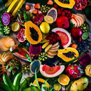 a variety of fruits