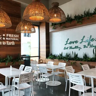 One of several pleasant dining areas in the store.