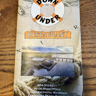 Front of menu