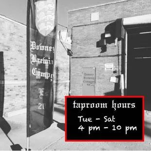 a black and white photo of a sign for downey's brewery