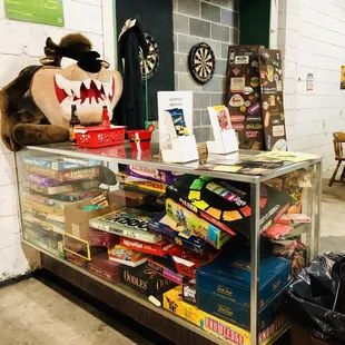 a display of toys and games