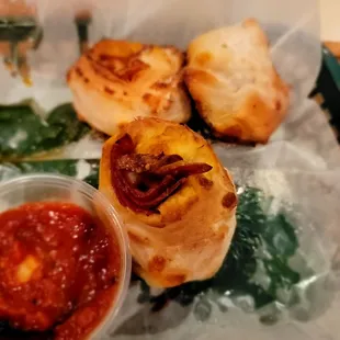 Pepperoni Rolls - Too much dough, not enough sauce, cheese, &amp; pepperoni in a few of them