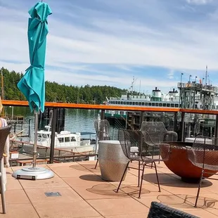 View of Friday Harbor from the Deck of downriggers restaurant!