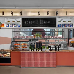 Enjoy a coffee at Morningbird in the lobby at Downright, a Renaissance Hotel