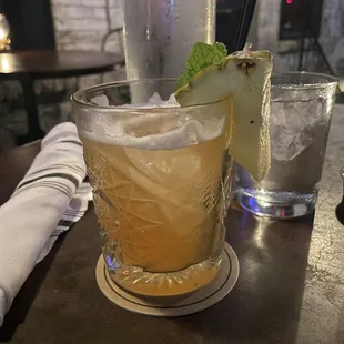 Whiskey based pineapple cocktail